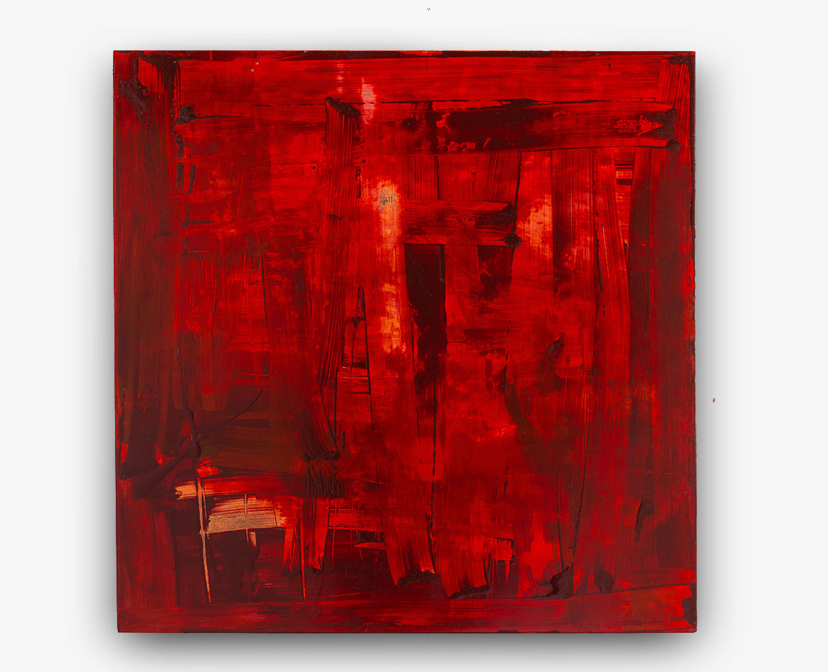 Red | 2020 50 cm x 50 cm <br>Öl, Schellack auf Holz